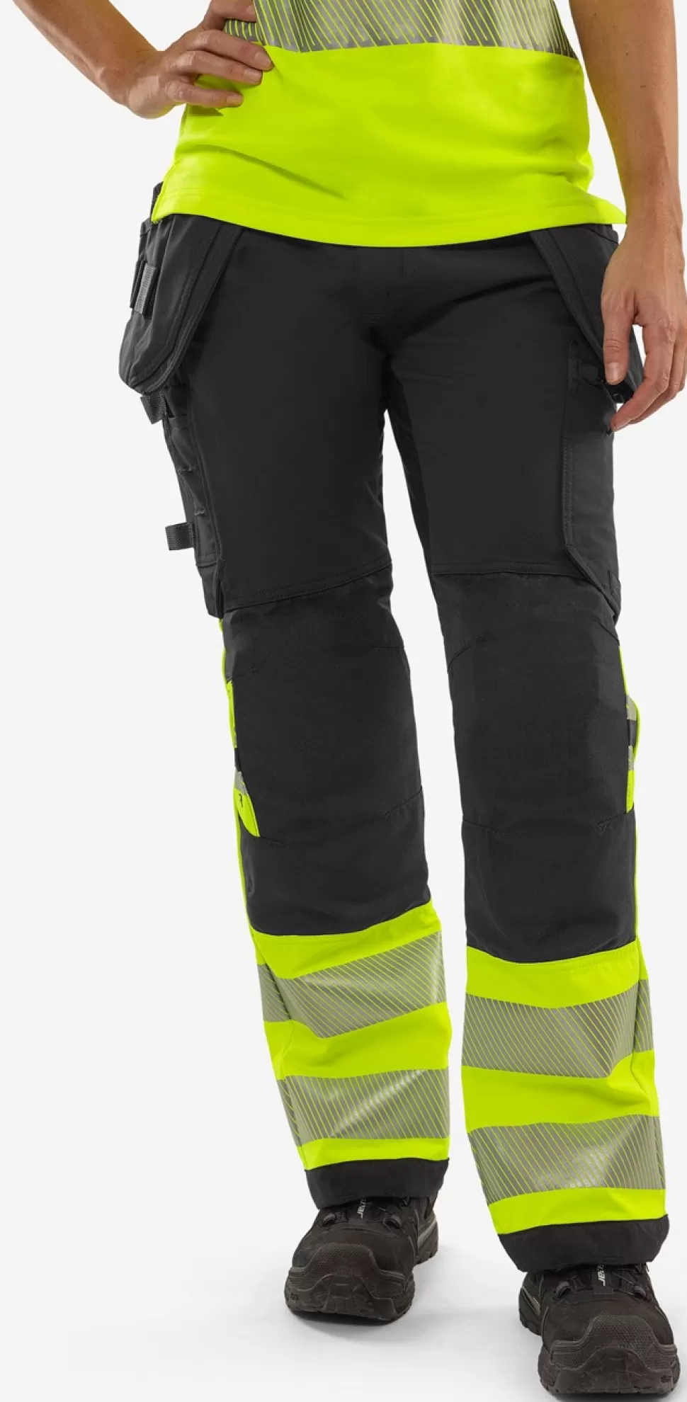 Fristads Työhousut | Housut<High Vis Green Rakentajan Stretch Housut Naisten Lk 1 2663 GSTP