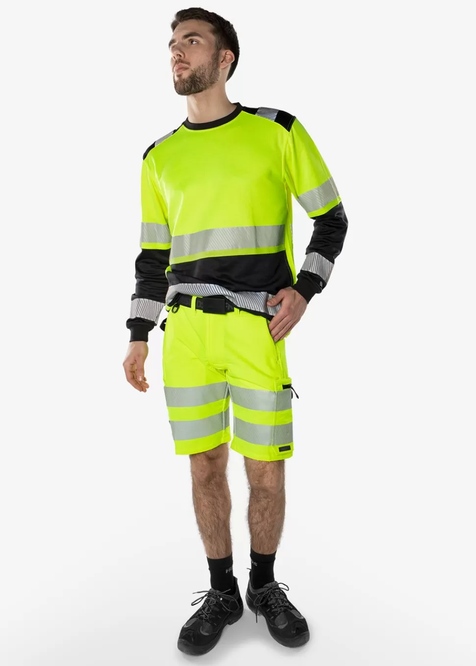 Fristads Työshortsit | Shortsit<High Vis Green Stretch Shortsit Lk 2 2648 GSTP