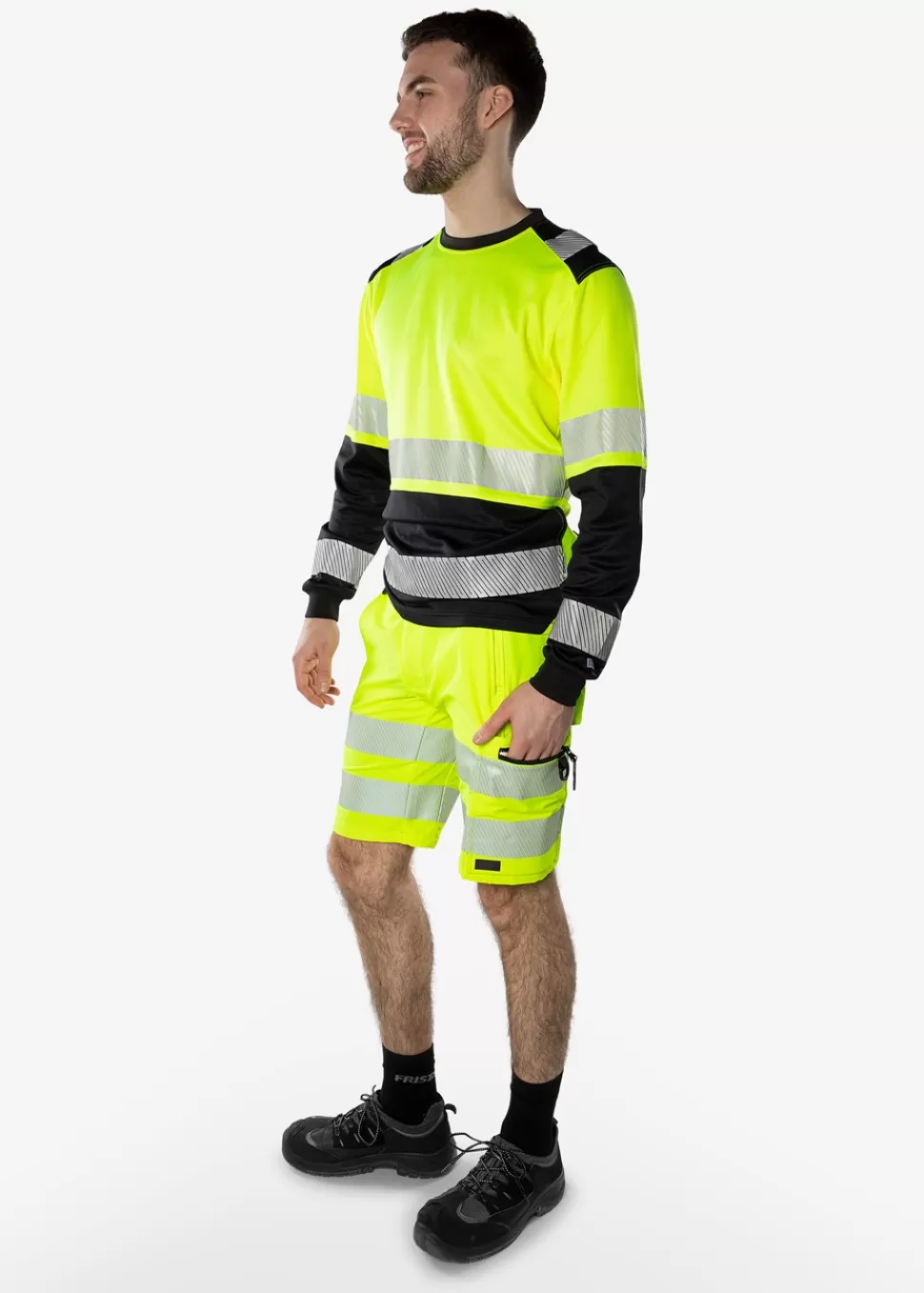Fristads Työshortsit | Shortsit<High Vis Green Stretch Shortsit Lk 2 2648 GSTP